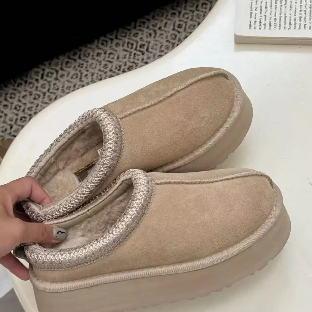 

Winter Tasman Snow Boots Women Super Mini Real Sheepskin Wool Warm Low-cut Fur Shoes Slippers Man Classics Short Boot Size 35-42