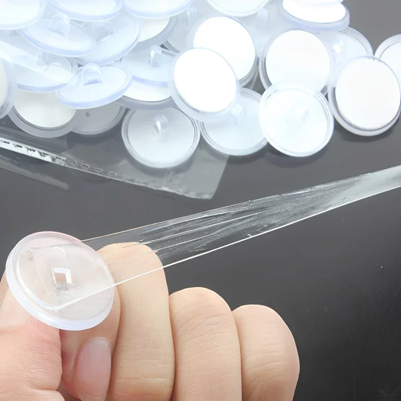 20Pcs/bag Self-adhesive Small Disc Hook on Ceiling Transparent Sticky Hooks for Christmas Hanging Flag Traceless Suction Hanger