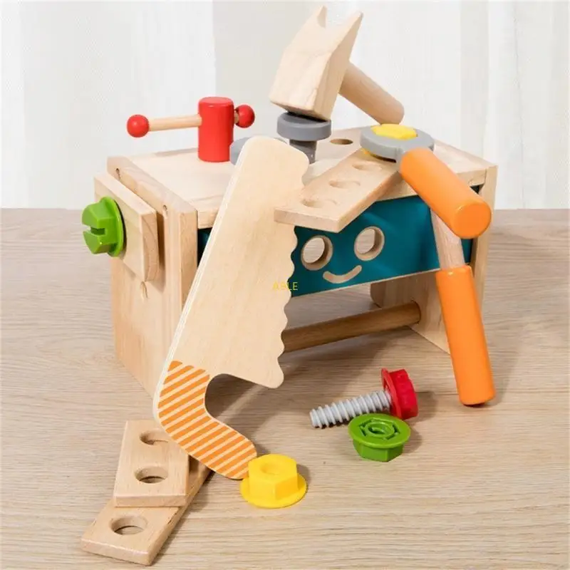 목재 현실적인 도구 상자 수리 장난감 나사 조립 분해 해제 빌딩 블록 유치원 교육 퍼즐 장난감