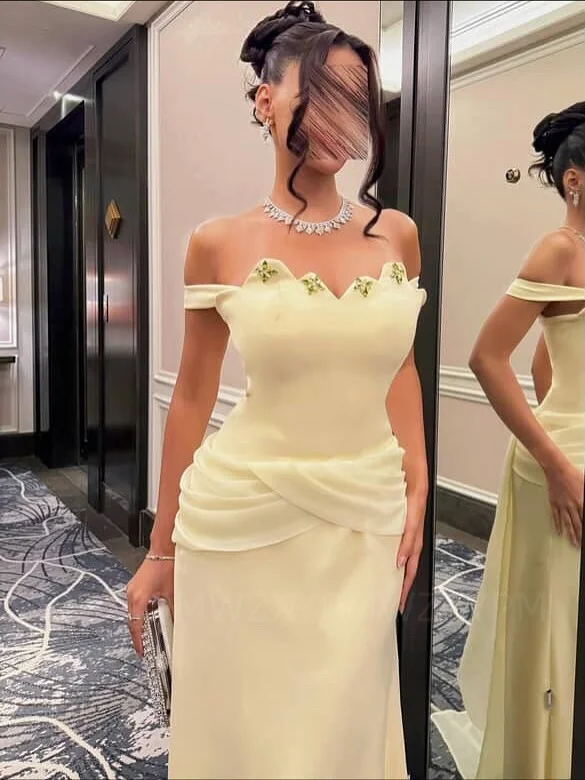 Abito per occasioni speciali personalizzato Ypmwzx Guaina con spalle scoperte Lunghezza pavimento Abito Quinceanera robe soiree فستان