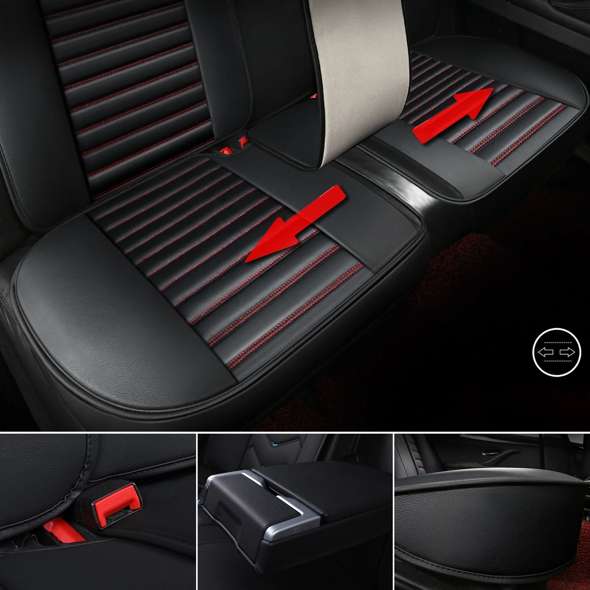 أغطية مقاعد السيارة مجموعة كاملة من الجلد، واقيات مقاعد السيارة، مناسبة لبيجو 208، 2008، 308، 3008، 508، 5008، 206، 307