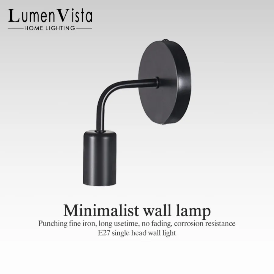 

E27Wooden Retro Wall Lamp Nordic Industrial Wind Iron Art Lamp 110V220V Indoor Restaurant Corridor Bedroom Living Room Wall Lamp