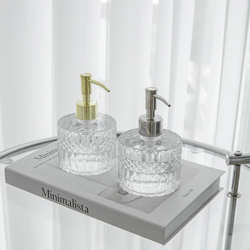 زجاجة موزعة بالضغط 200 مل، زجاجة معقم لليدين زجاجية، زجاجة شامبو للحمام، غسيل الجسم، زجاجة سائل فارغة