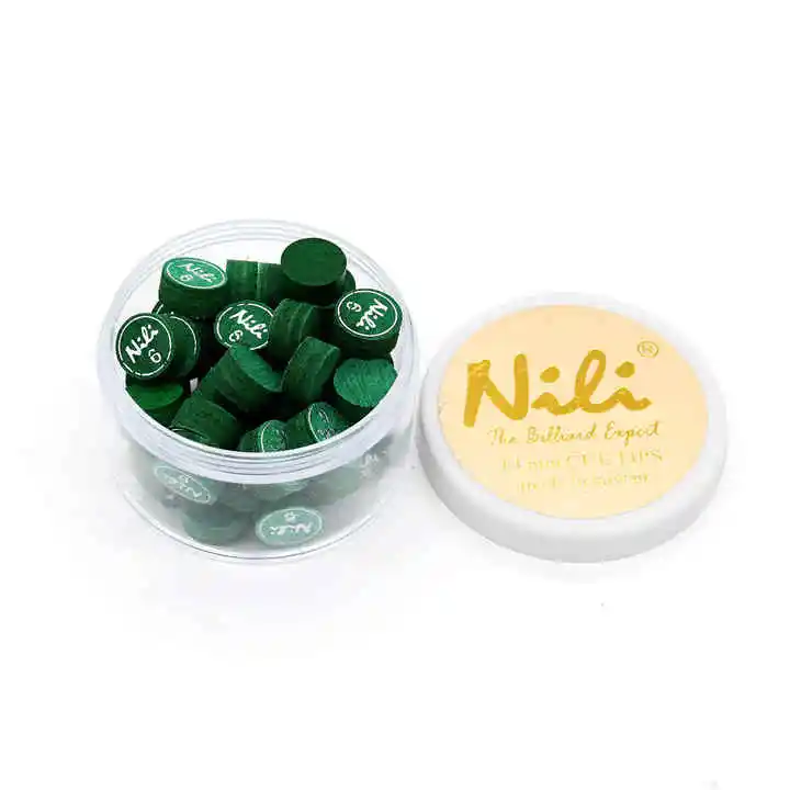 50 pcs , 6 layers , 14mm Nili Billiard green color cue tips high quality for pool cue sticks