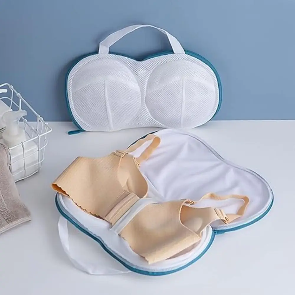 حقيبة غسيل حمالة صدر محمولة مضادة للتشوه قابلة للتنفس مع مقبض حمالة صدر شبكية حقيبة مضادة لللف ملابس داخلية لتنظيف المنزل #4