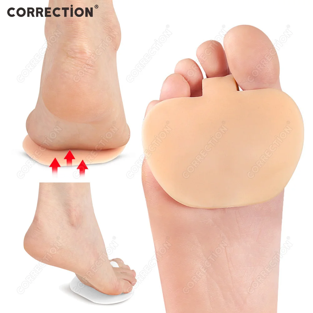 Silicone Padded Forefoot Protector Cover Silicone Gel Forefoot Pads Shoe Insole Foot Pain Relief Health Care Massage Insoles