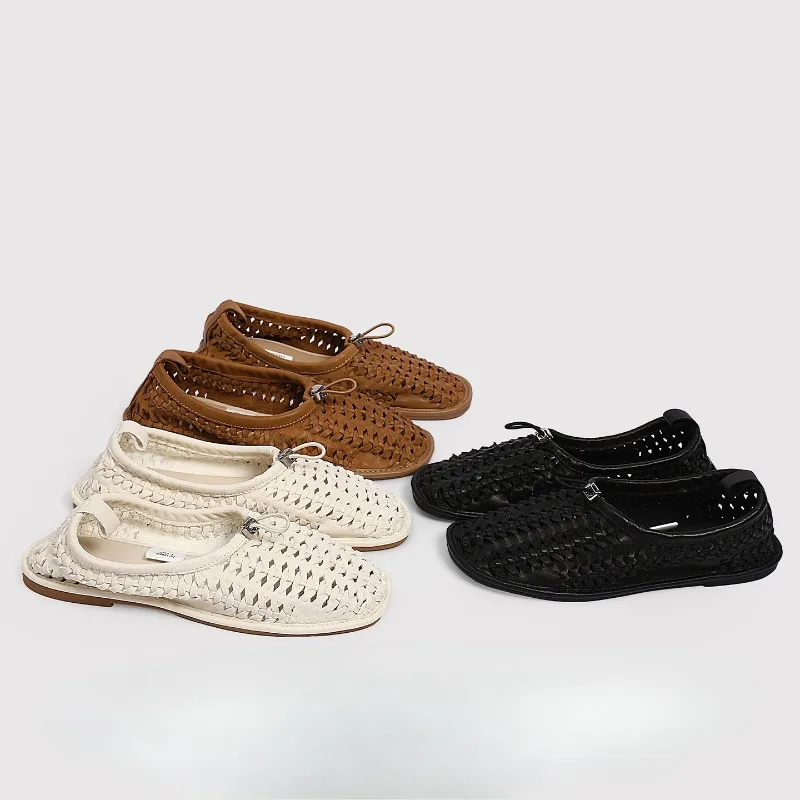 

Fashion Women's Shoes Retro Luxury Genuine Leather Casual Shoes for Woman Comfort Shallow Flat Shoe Designer Shoes Zapatos Mujer
