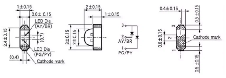 BRPY1211F STAN 1206 side red green dual color high brightness LED indicator light backlight LED