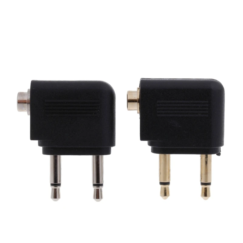 2 stuks 3,5 mm luchtvaart hoofdtelefoon mono converter reizen luchtvaartmaatschappij plug adapters dropshipping