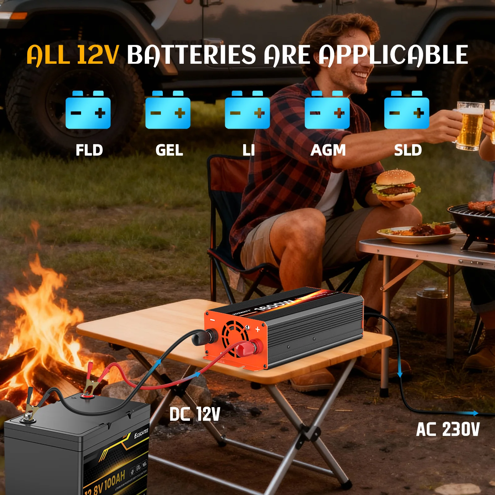 2500 واط الذروة الطاقة نقية شرط لموجة العاكس تيار مستمر 12 فولت إلى التيار المتناوب 220 فولت 230 فولت الاتحاد الأوروبي المقبس ل RV السفر الأجهزة المنزلية شاشة الكريستال السائل حماية