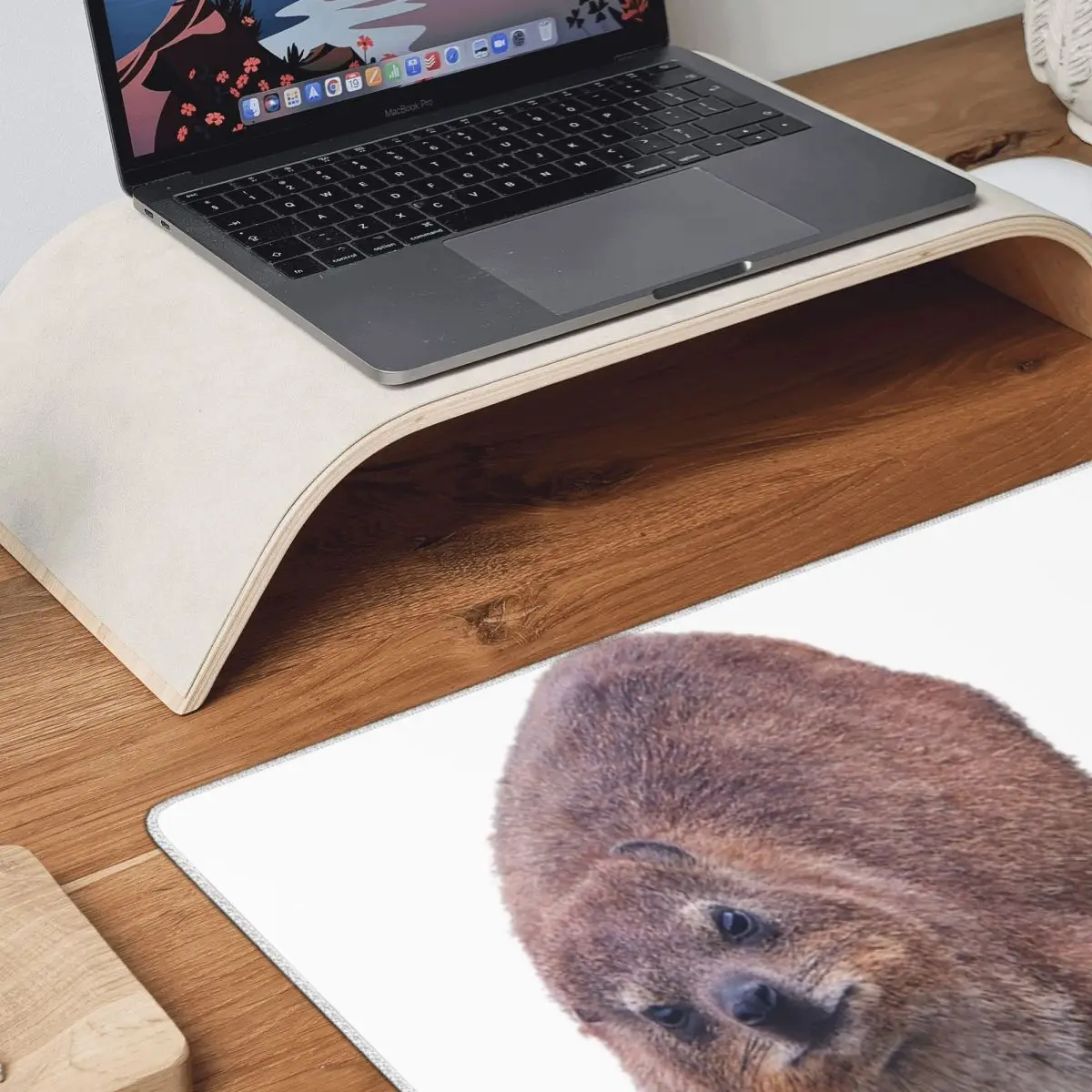 Fluffy Rock Hyrax Awawa Alas Mouse Besar Keyboard Komputer Alas Mouse Gamer PC Alas Meja Laptop Aksesori Kantor Alas Meja