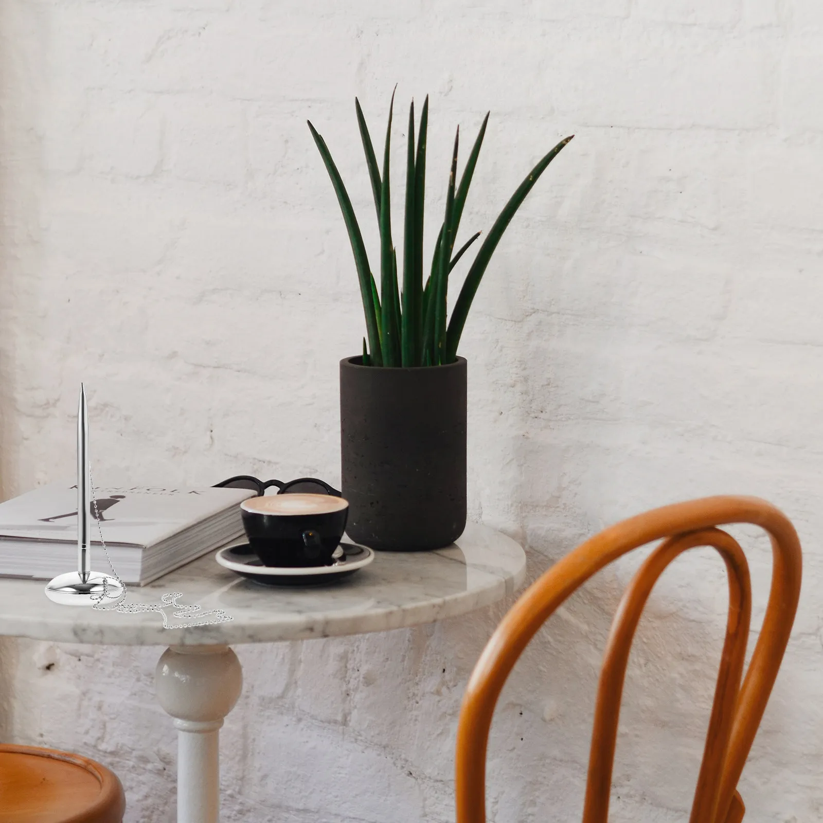 

Настольная шариковая ручка из изысканного металла для деловых записей, гладкое письмо, офисные принадлежности с подставкой для использования на столе