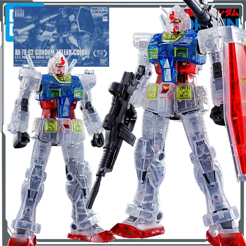 

Bandai Original MODEL KIT GUNDAM HGGTO RX-78-02 GUNDAM [CLEAR COLOR] 1/144 Аниме Фигурка Сборка Модель Игрушки Модель Подарки для мальчиков