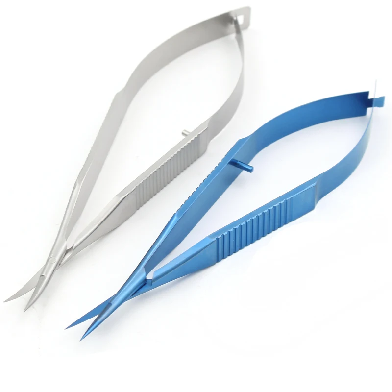 12.5 centímetros a Cirurgia Oftalmológica scissors Flat handle eye Micro tesoura de aço inoxidável/Titânio