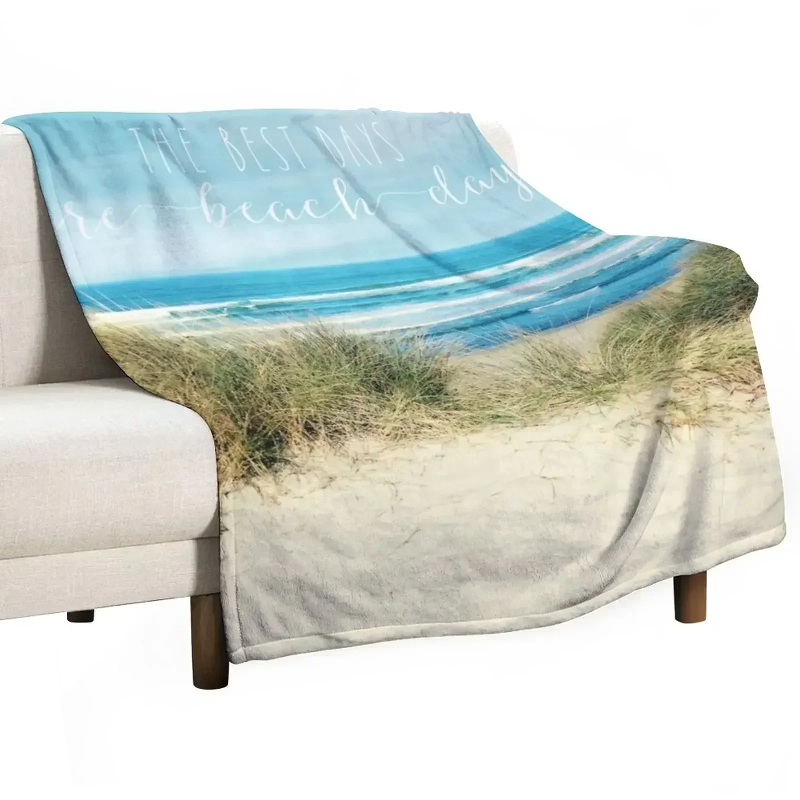 

The best days are beach days Throw Blanket Single bed plaid Blankets For Baby Blankets