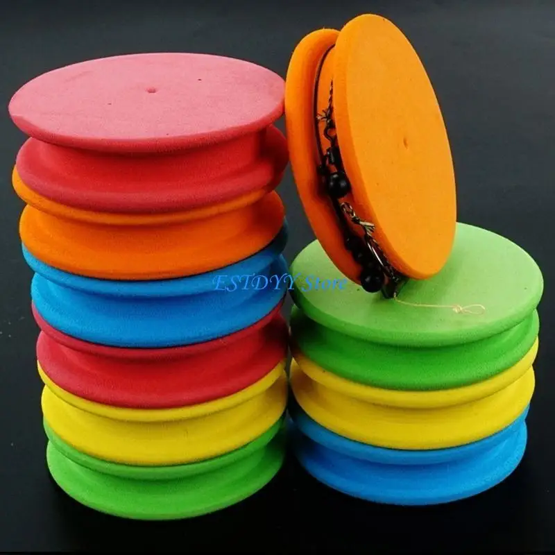 

G6DE 10Pcs Winding Line Board Fishing Rigs Winders Foam Spools Hook Rigs Holder