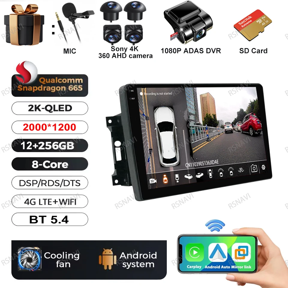 Android 15 Autoradio Voor Jeep Wrangler 3 JK 2007-2018 Head Unit Draadloze Carplay Auto GPS QLED DVD multimedia Navigatie BT