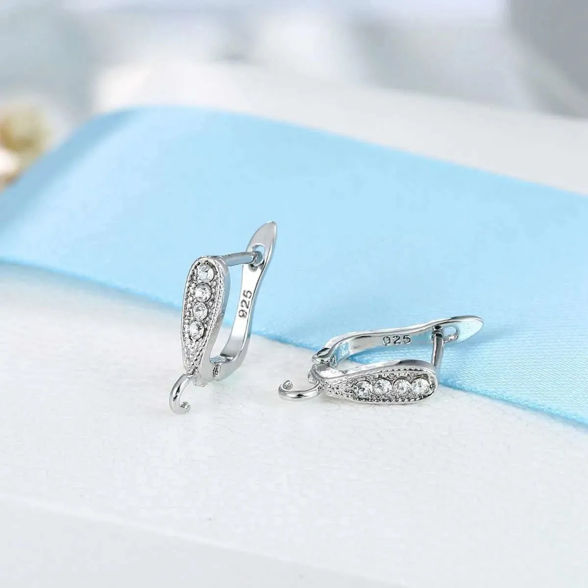 Factory Price Trendy 925 Sterling Silver Color Earring Findings U-Shape Earrings Accessory Fashion Jewelry Findings For DIY