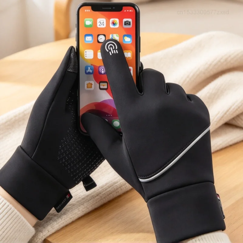 Winter Warm Gloves for Men Women Wind Waterproof Non-slip Touch Screen Thermal Warm Ski Gloves Touch Screen for Running Cycling