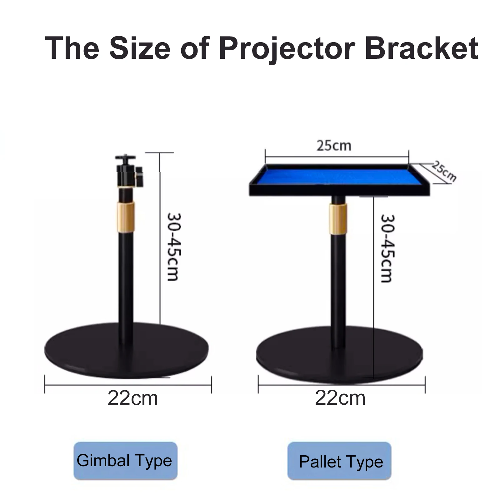 Suporte universal para projetor, suporte ajustável de altura multiângulo com palete para dslr e projetor, suporte de mesa de cabeceira de metal