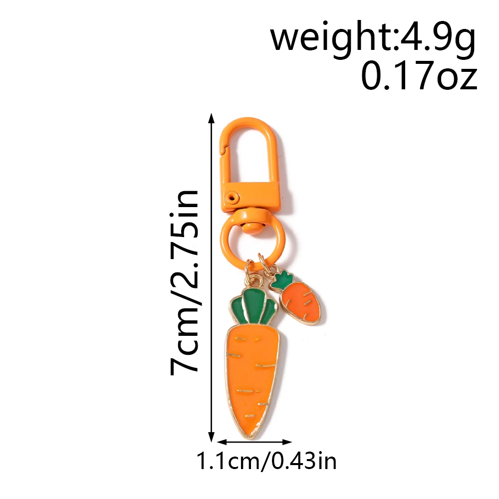 Aihua 3 Stück/Set Niedlicher Karotten-Schlüsselanhänger Lieblicher Karotten-Schlüsselring Anhänger für Frauen Mädchen Handtaschen-Deko DIY Handgemachter Schmuck Geschenke – Detail 2