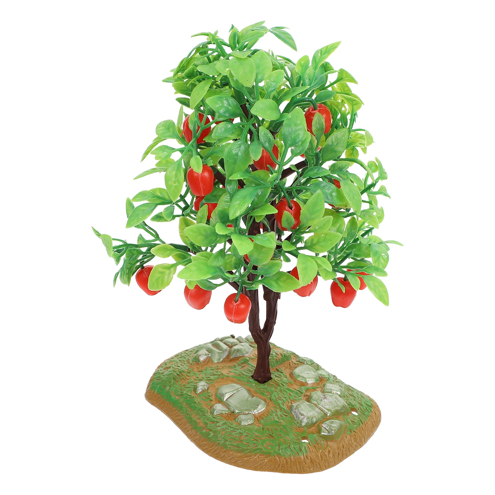 

2 Pcs Apple Tree Model Micro Landscape DIY Decorations Home Toy Sand Table Decors Miniature Plastic Landscaping Ornaments