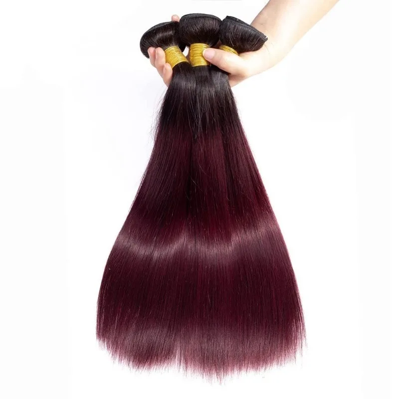 1b/99j bundel lurus rambut manusia Ombre bundel coklat 100g/PC untuk wanita bundel rambut manusia Remy Brasil jalinan ekstensi rambut