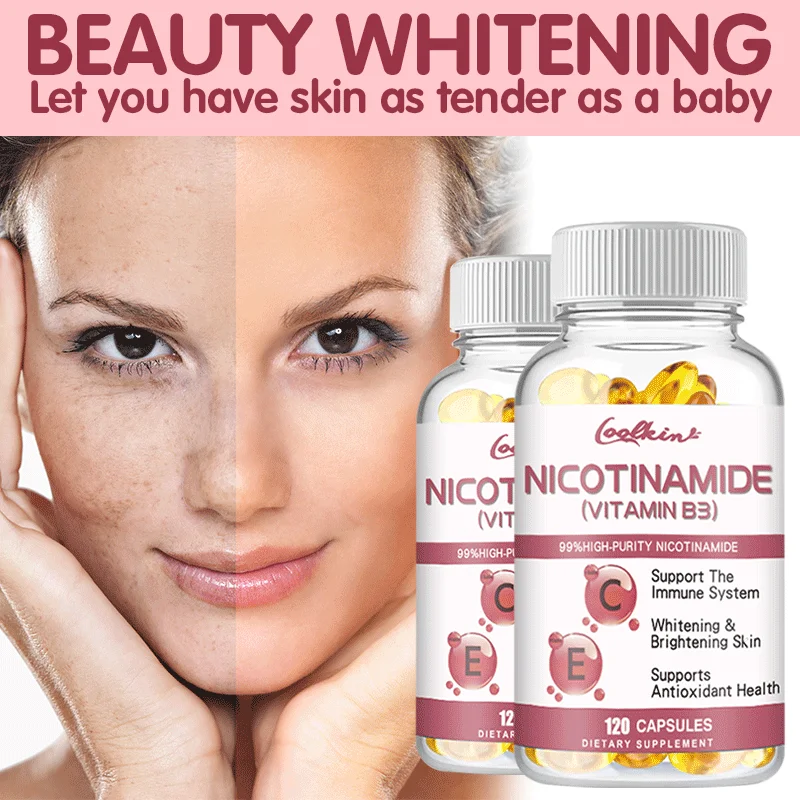 

Niacinamide Whitening Capsules - Highly Effective Whitening Supplement, Fades Dark Spots & Age Spots, Anti-aging and Antioxidant