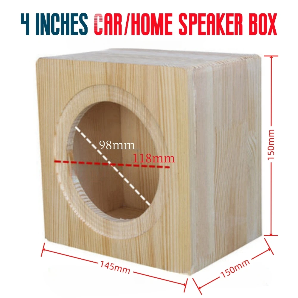 DIY Vehicle Audio Modification, Solid Wood Speaker Housing, 4-inch Car/Household High Pitched, Mid Pitched Subwoofer Empty Box