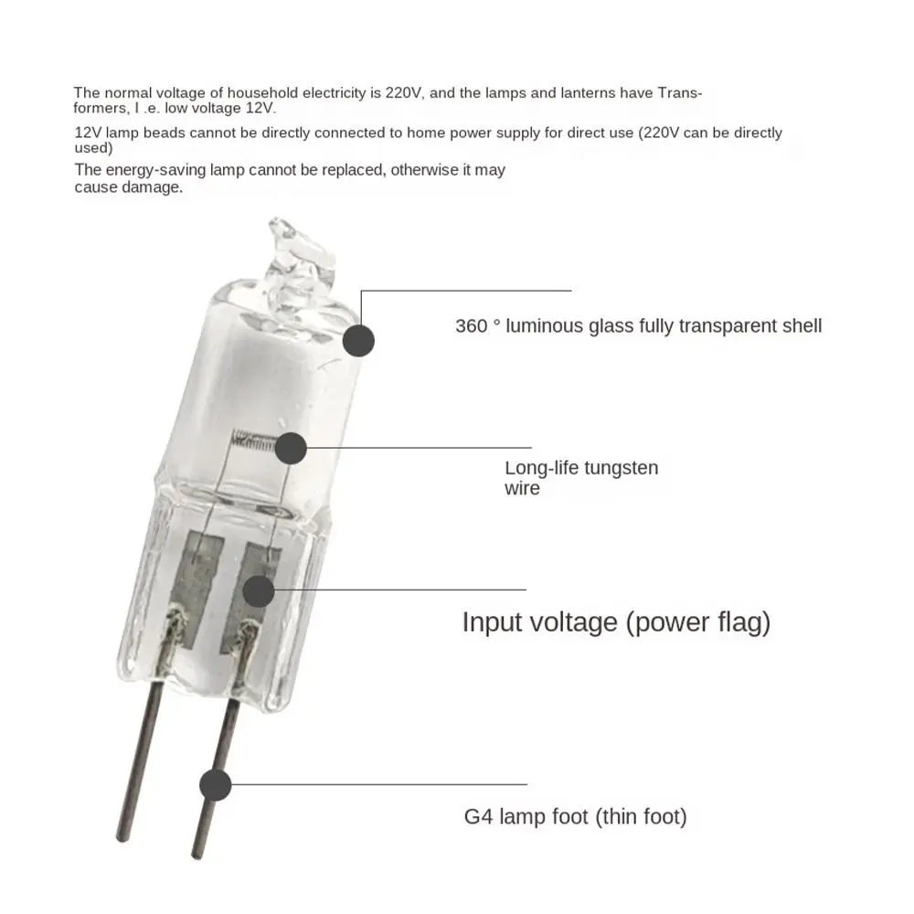 5pcs Glass tube G4 G5.3 G9 halogens Bulb 2023 Dimmable 10W 20W 35W 40W Ceramic Lamp 12V/220V Halogen Light lifelike