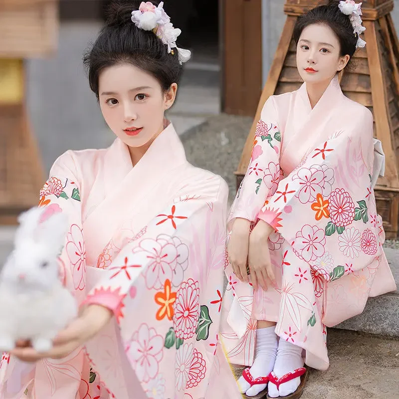 Japanese Style Traditional Kimono Casual Samurai Women Ladies Geisha White Haori Yukata Bowknot High Quality Trend Loose Clothes