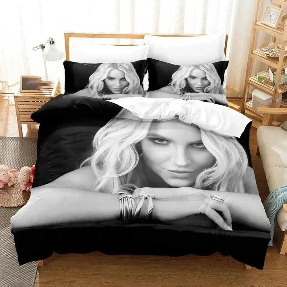 Exquisite 3D Printed Britney Spears Bedding Set Pillowcase Duvet Cover 3Pcs Double Twin Full Queen King Adult Kids Bedclothes Qu