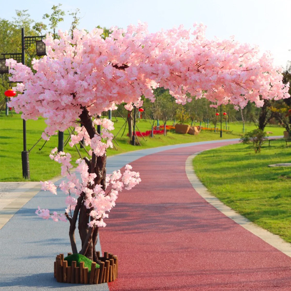 Artificial Sakura Tree Pink Tree Fake Wishing Tree Indoor Outdoor Mall Home Office Party Wedding Decoration