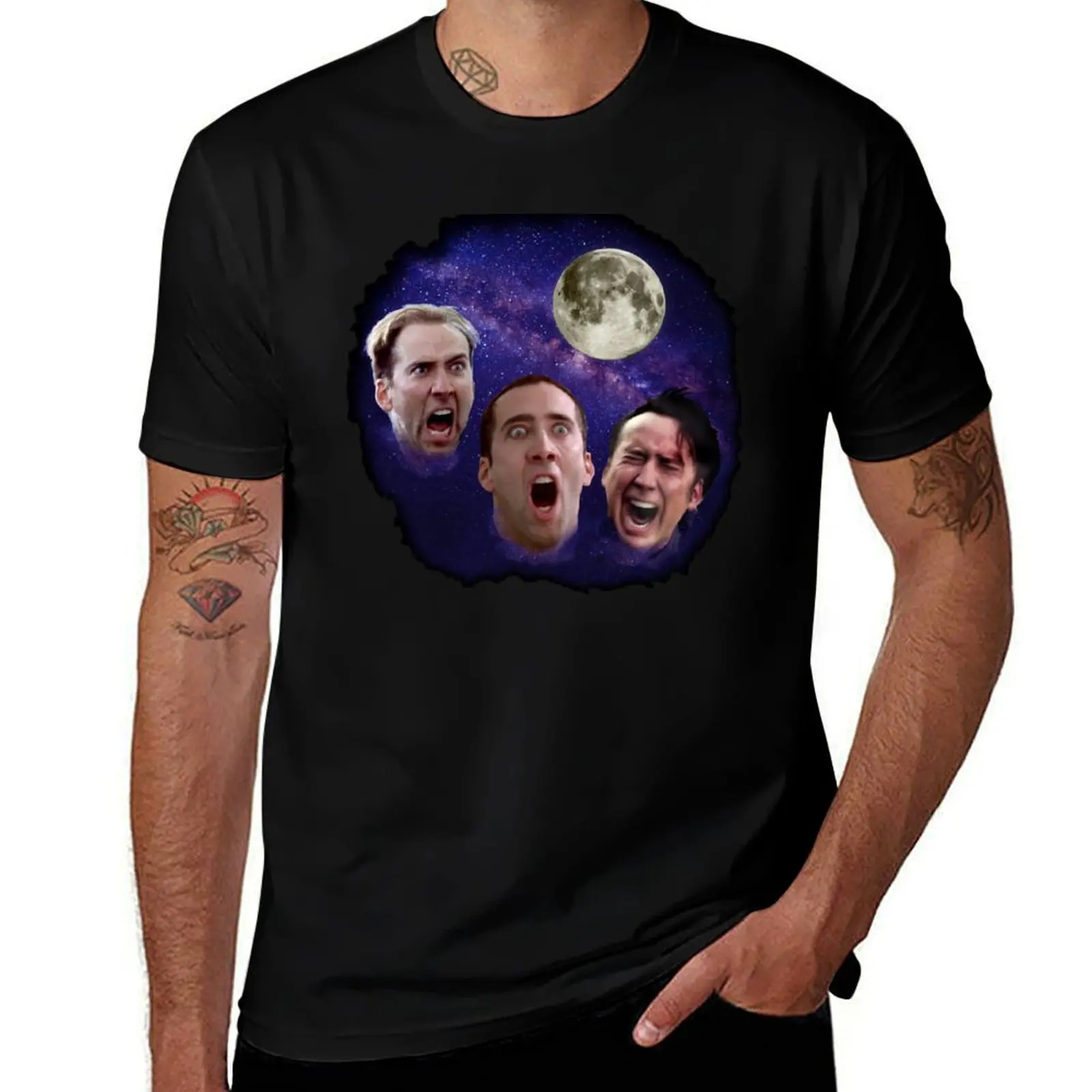 

Three Cage Moon T-Shirt for a boy blanks blacks mens t shirt