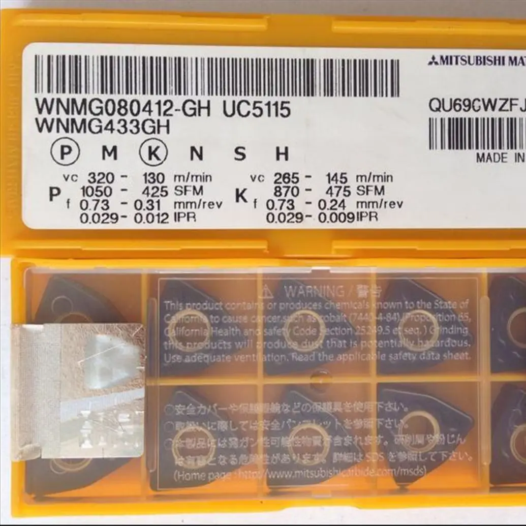 WNMG080408-GH UC5115 CNC Pisau WNMG080412-GH UC5115 Khusus untuk Pengolahan Besi Cor WNMG080404-GH UC5115