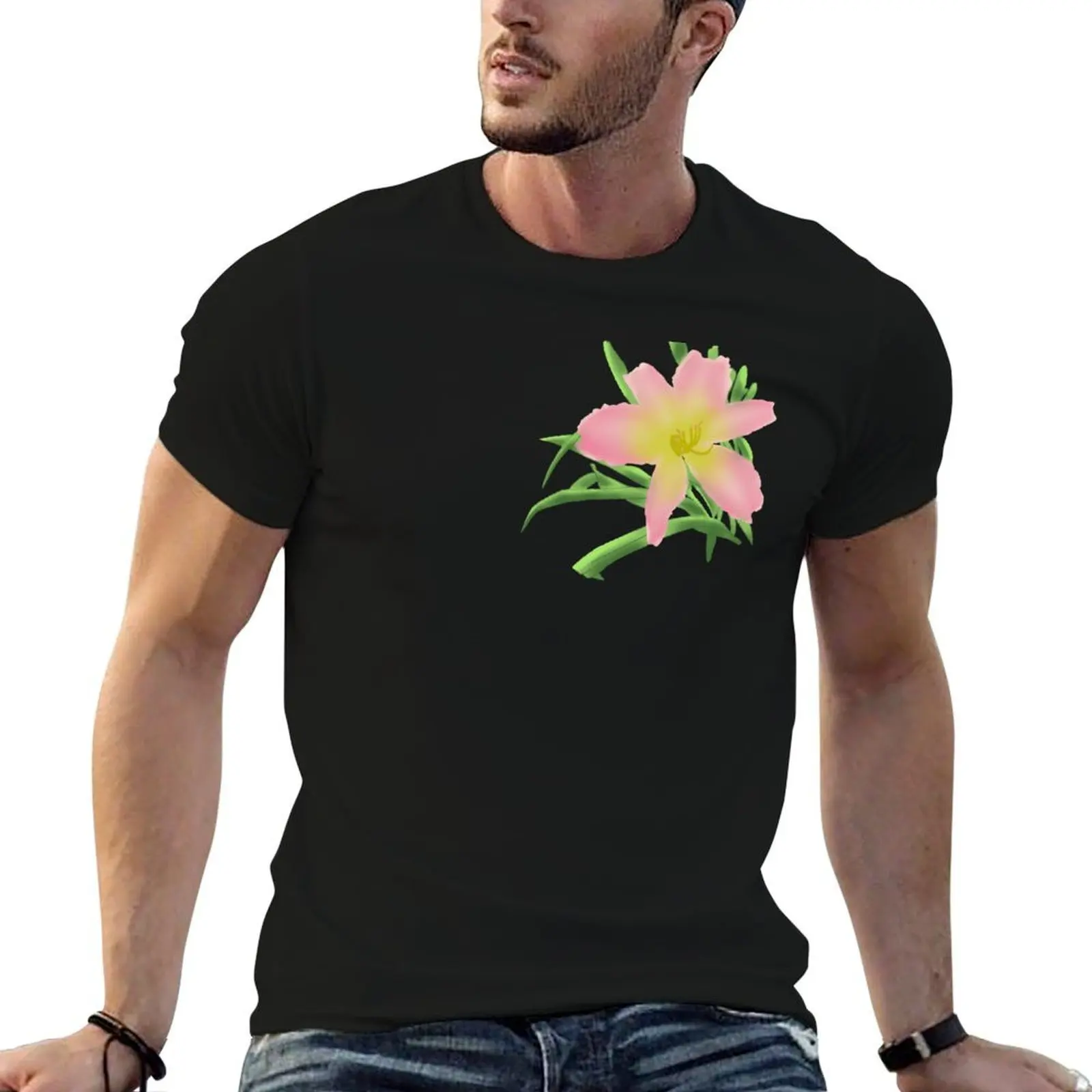 

for black shirts t-shirt pack flower t summer man shirt man plain for t man package Day cotton white T-Shirt Lilly