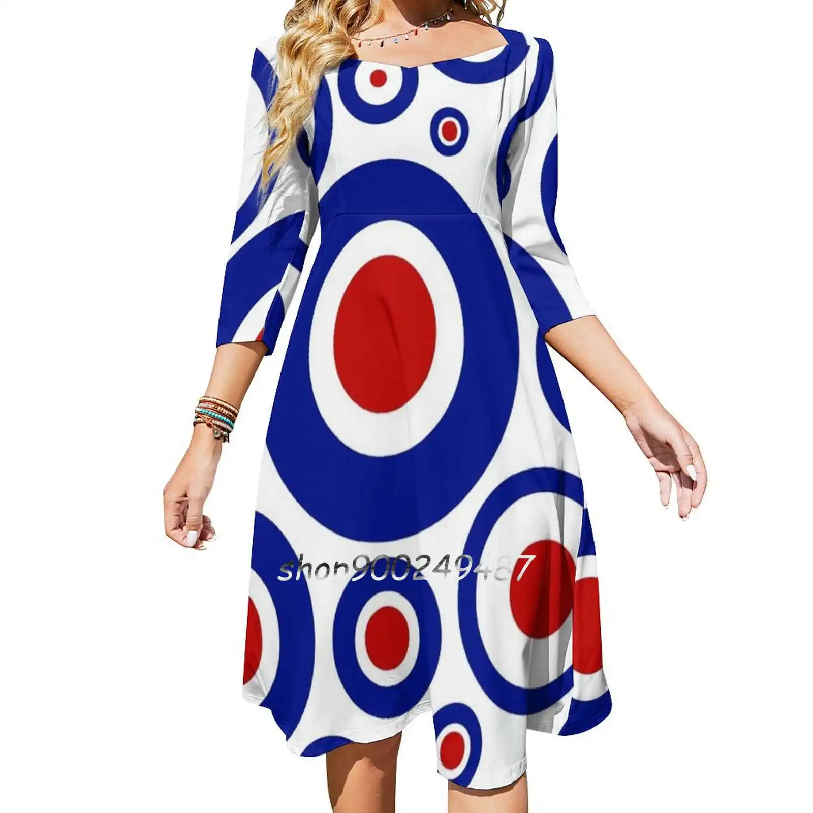 Varied Mod Target Pattern New Summer Cut Sexy Dresses Ladies Club Wear Party Sundresses Circle Mod Mod Target Mods Mod Revival