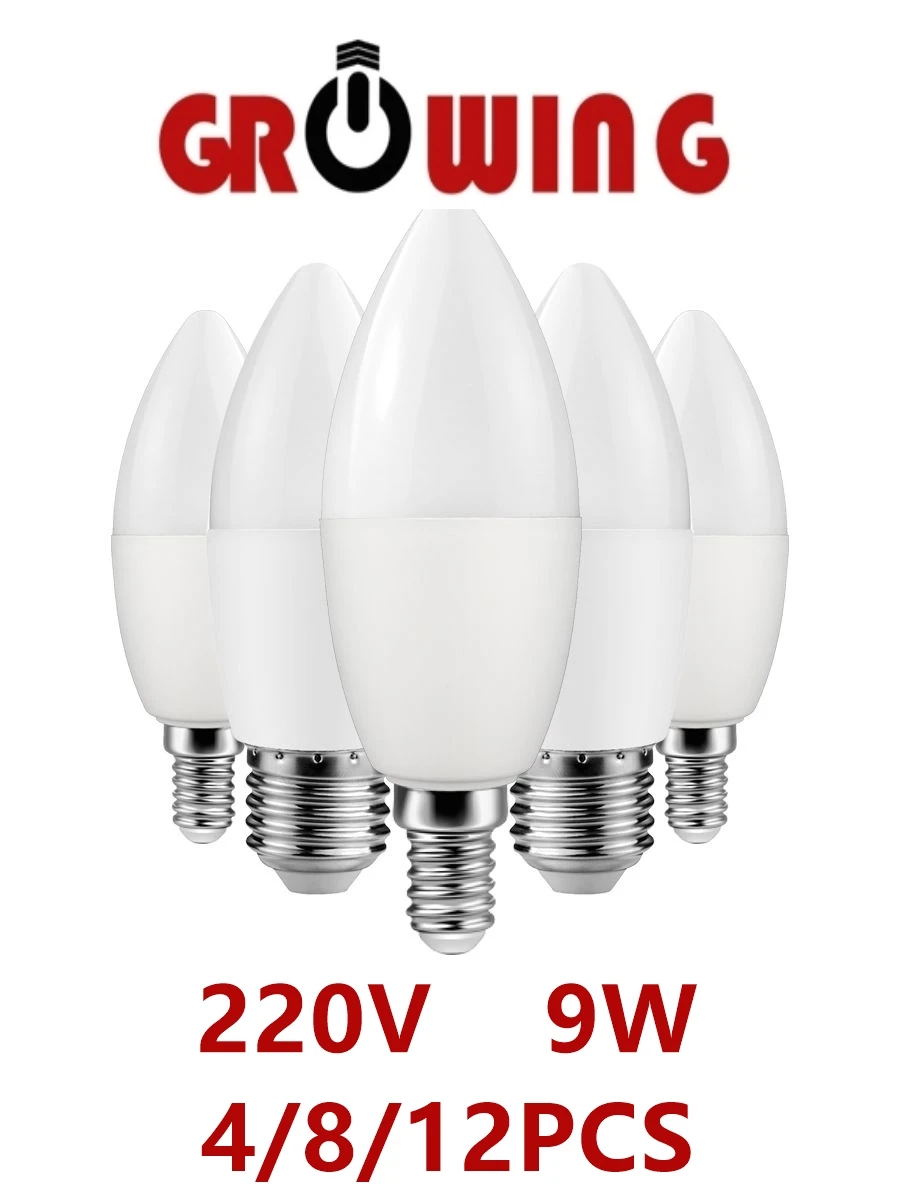 Bombilla Led de barra AC220V, T37, C37, 9W, E27, E14, lámpara blanca fría y cálida para decoración del hogar y la Oficina, iluminación de la habitación