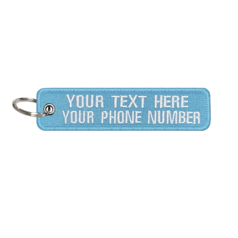 Personalized two line text  customization embroidery patches, car, motorcycle, backpack, door lock, personalized key labels