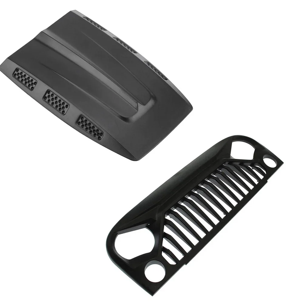 RC Car 1/10 RC body shell Jeep Wrangler Rubicon For axial SCX10 D90 90046 90047 Angry face MS hood intake grille