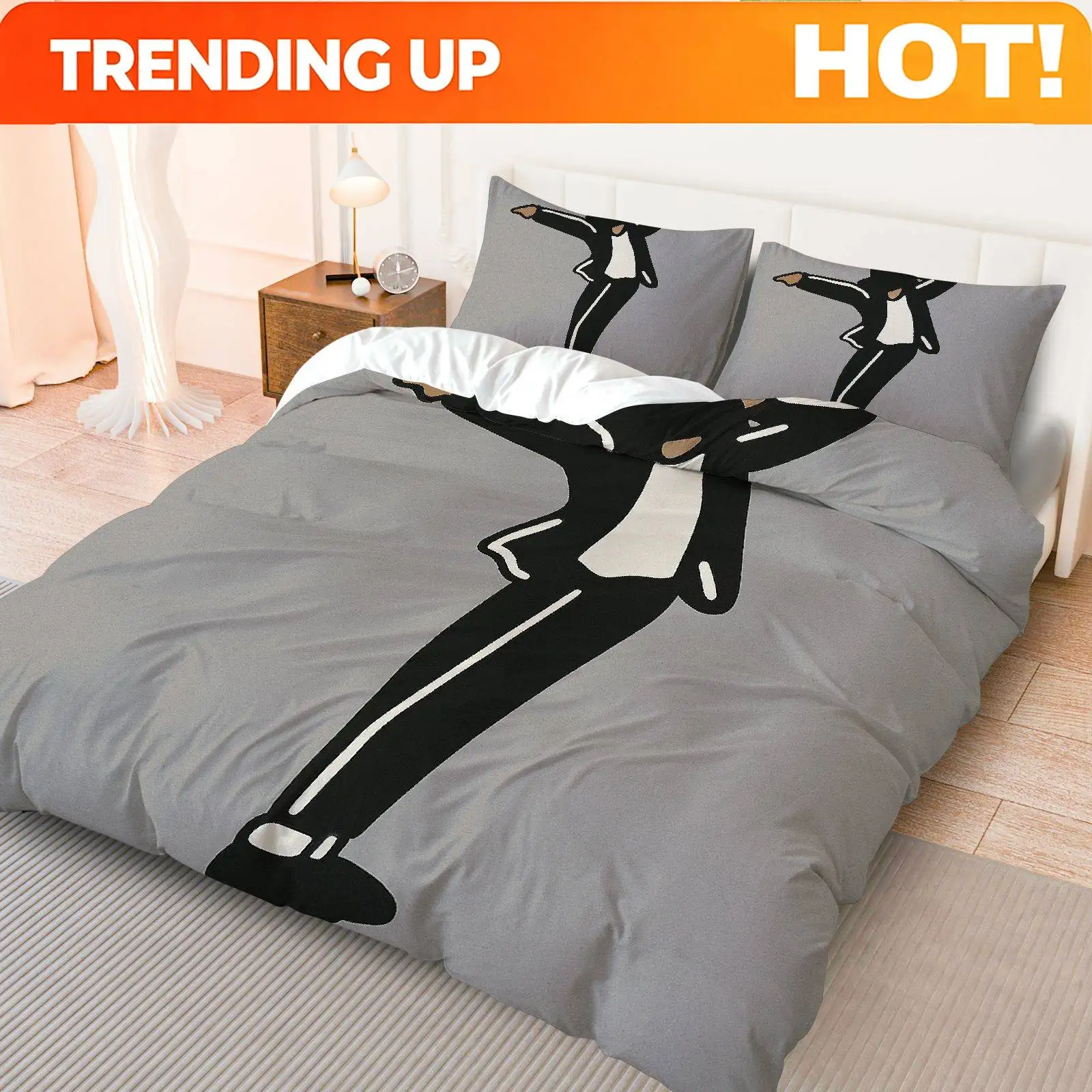 Customize 3pcs Duvet Cover Set, 1 Duvet+2 Pillowcases( Without filler), Classic Music Dance Icon theme, Party bedding set, bedro