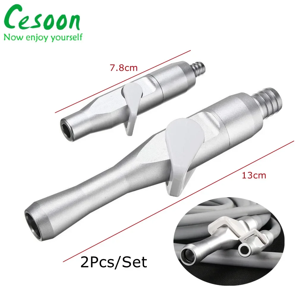 2Pcs/Set Dental Saliva Ejector Suction Valves Strong Weak Adapter Oral Universal With Adjustable Rubber Snap Tip Dentistry Tools