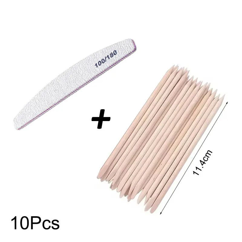 Nail Art Pusher Orange Holzstäbchen Duable-Head Pediküre Maniküre Sticks für Salon Strass Punktierung Entfernung Nail Art Pflege Werkzeug