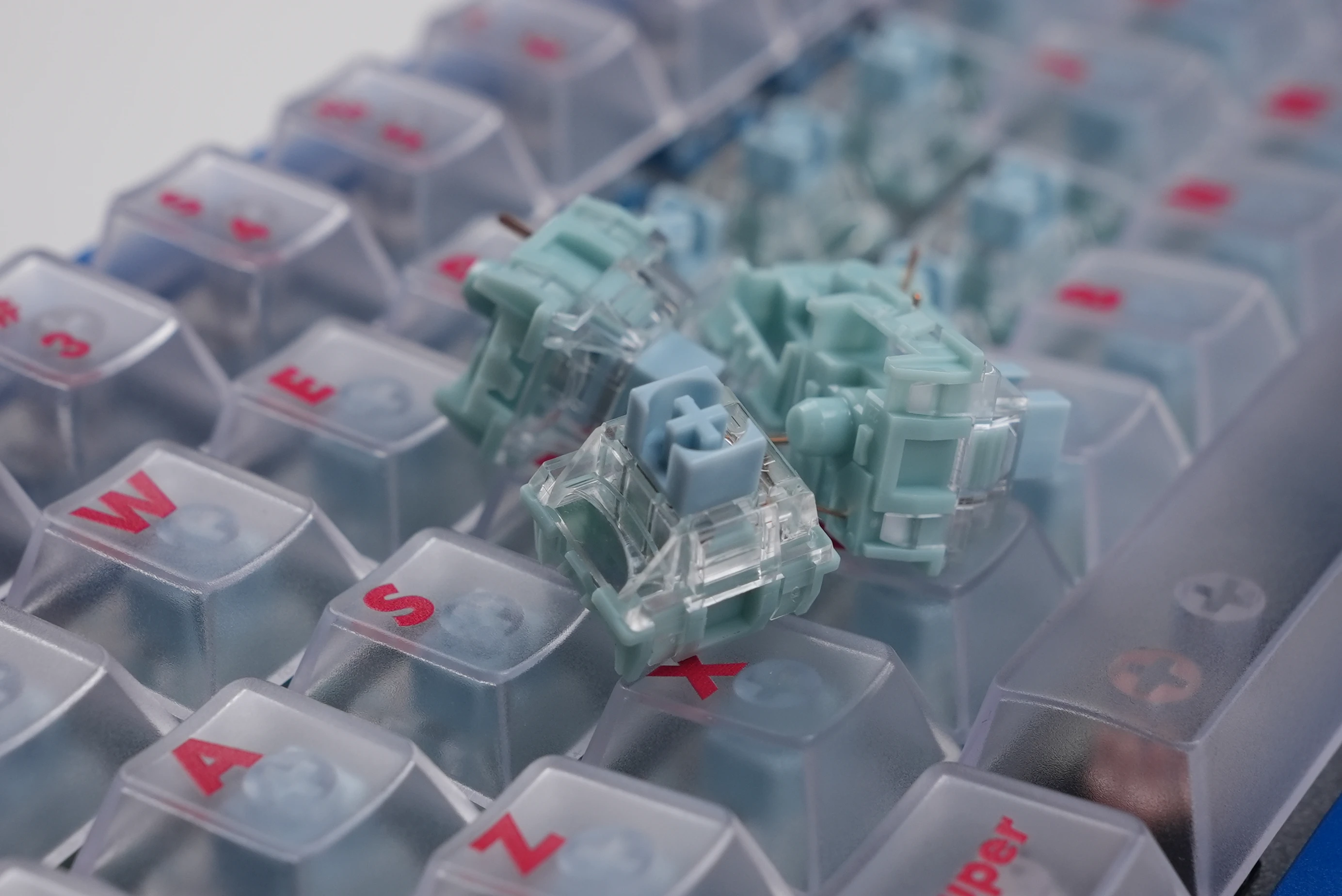 

TTC Silent Bluish White Switch, Dust-Proof Stable Factory Pre-lubed Double silent Tactile Mechanical Keyboard Switch