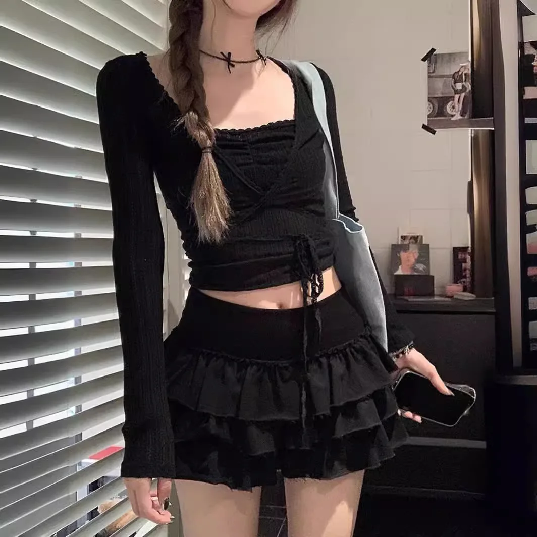New women's half skirt ballet lotus leaf fringed elastic waist fluffy cake skirt