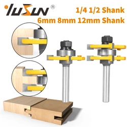 YUSUN 2PCS  47MM Cove 1-7/8 T&G ASSEMBLY Cutter Router Bit Woodworking Milling Cutter For Wood Face Mill