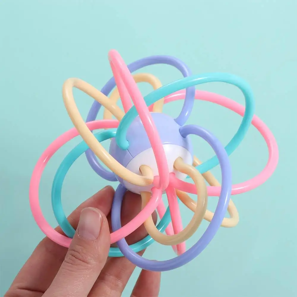 Juguete educativo de silicona para desarrollar la dentición, mordedor y sonajero suave, juguete mordible de calidad alimentaria, pelota de mano para bebé, juguetes para recién nacidos