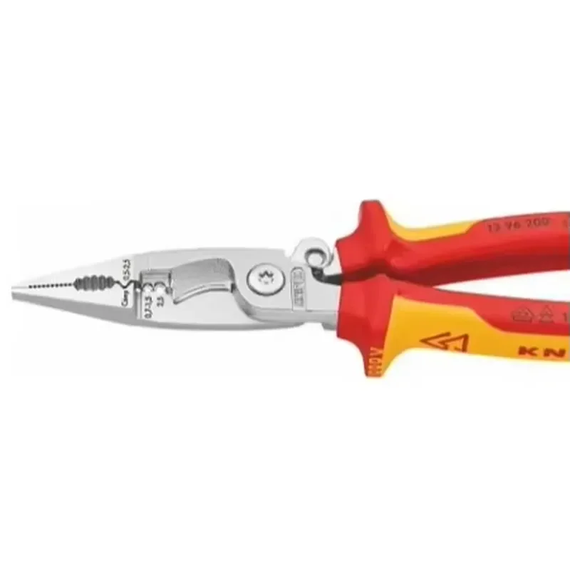 Alloy Steel Multifunctional Pliers 200mm Full Length Mounting Pliers with Open Springs VDE Insulation OEM Customizable