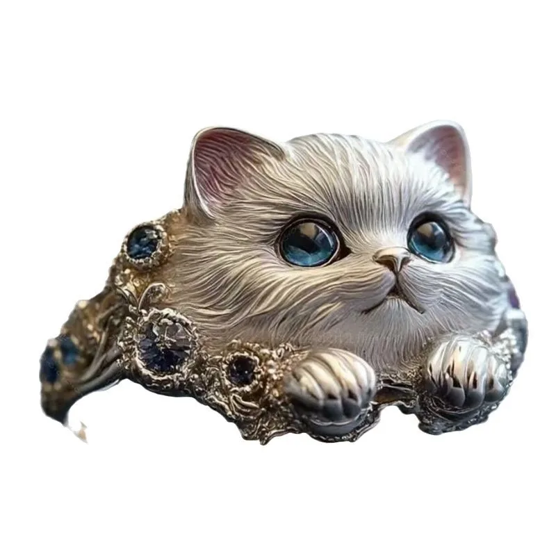 

Exquisite kitten ring, unique personality, simple elegance, high-end sense, niche original design sense, versatile