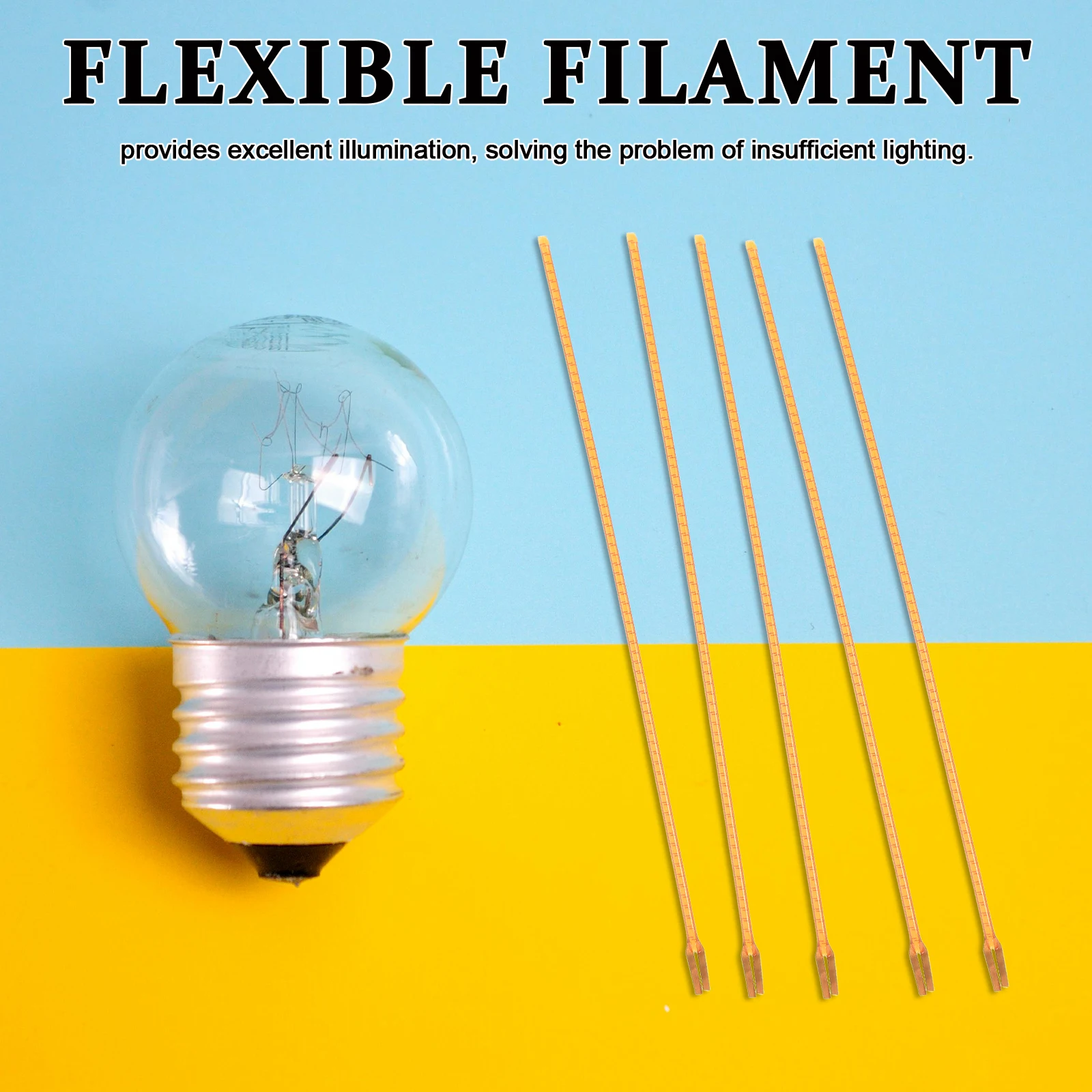 

5pcs Flexible Soft Filament LED Light Bulb 128mm Orange Lamp Parts Accessories for Home Wall Fixtures Low Power High Brightness